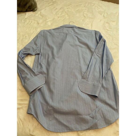 Bugatchi Uomo Mens Shirt Blue striped 16 32/33 - Picture 5 of 6